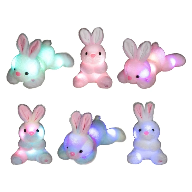 

Glowing Rabbit Stuffed Animal Rabbit Toy Soft Comfortable Hugging Rabbit Early Education Toddlers Toy