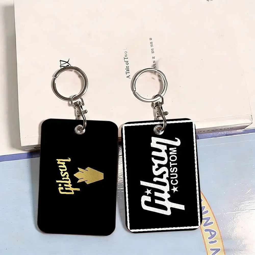 G-Gibson Music Badge Holder Keychain For Bank Business Work Card Holder Student Card Protective Case Bus Card
