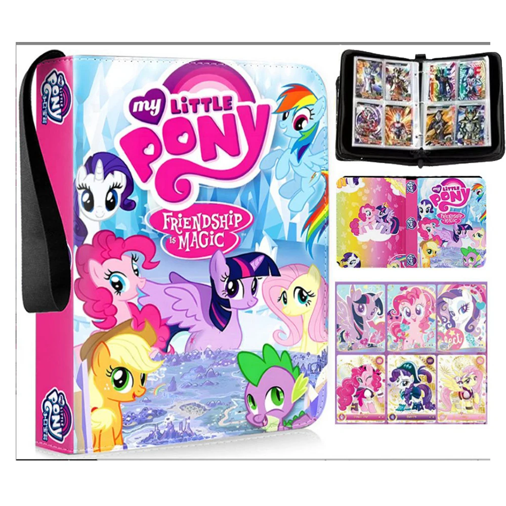 240/400pcs Card Album Book My Little Pony Twilight Sparkle Rainbow Dash Rarity Letter Holder Binder Card Notebook Collection Toy