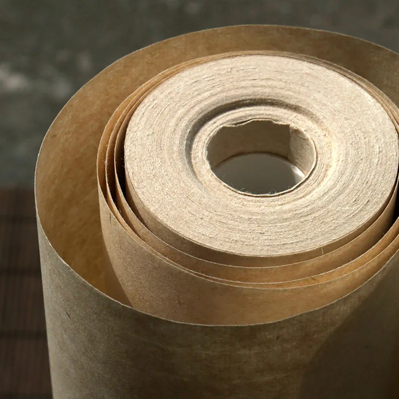 1PC Antique Color Xuan Paper Roll, 34cm x 20m Half-Ripe Rice Paper Long Scroll for Calligraphy & Painting
