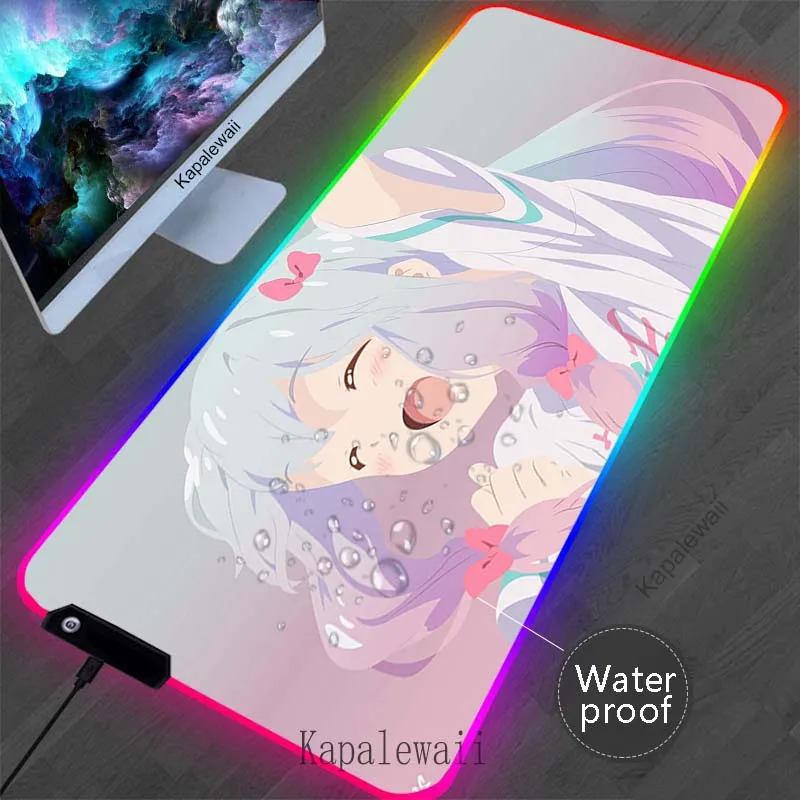 RGB Anime Izumi podkładka pod mysz do gier podświetlana duża podkładka pod mysz Laptop wodoodporna mysz dywan do gry podkładki pod klawiaturę podkład na biurko dla graczy