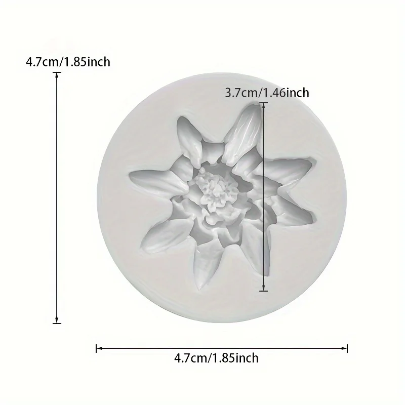 1Candle Aromatherapy、Silicone Flower Resin Casting Mold for Clay Craft and Crystal Epoxy Resin Mold-DIYHandmade Flower Design Re