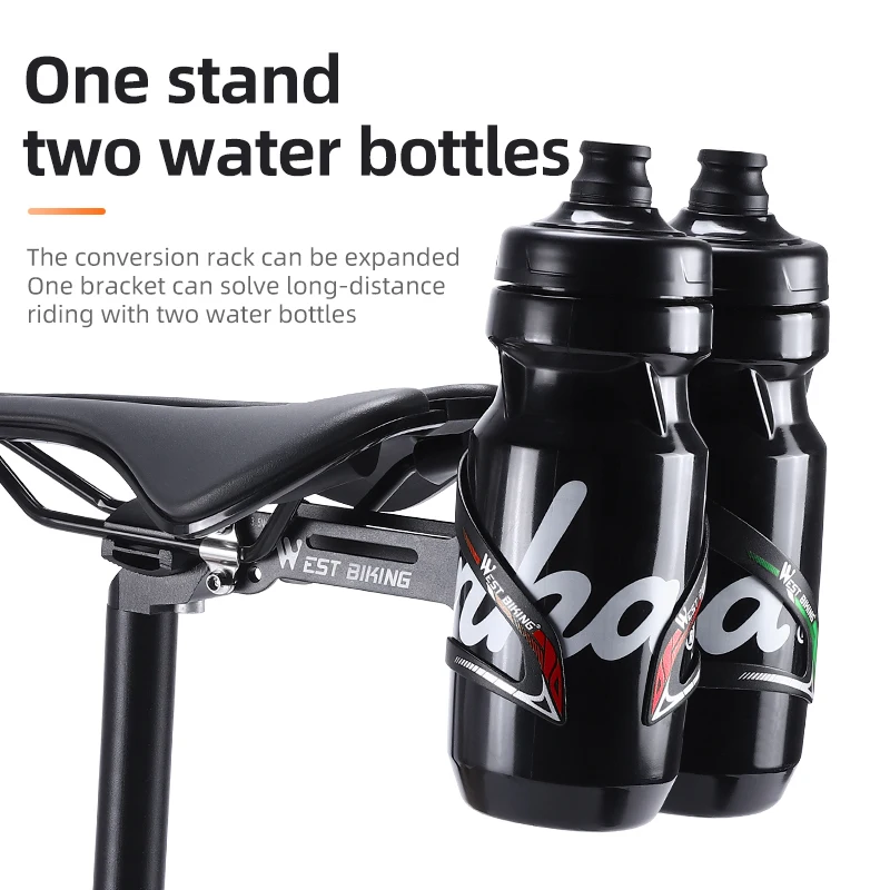 WEST BIKING Bicycle Bottle Cage Extension Double Water Cup Holder Multipurpose MTB Road Bike Bracket For Kettle Bag Cycling Part