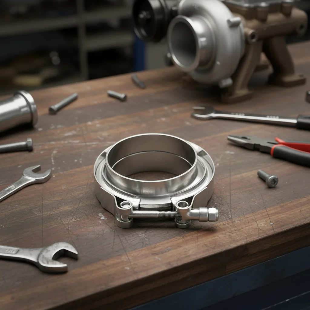 

Exhaust Pipe Connector V-Band Clamp + Flanges Device Clamping V Band Clamps Welding Rings With Centring Rings For Turbo, Exhaust