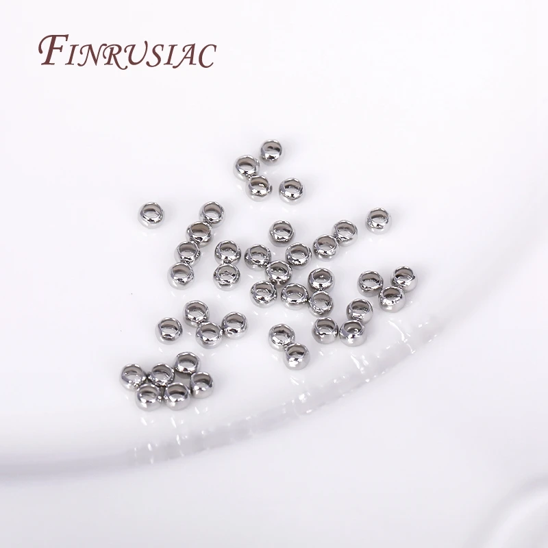 100 Stück 18K vergoldete Kugelperlen mit Crimp-Ende, Crimp-Perlen, 2mm 2,5mm 3mm Stopper-Abstandhalter-Perlen für DIY-Schmuckherstellung – Detail 28