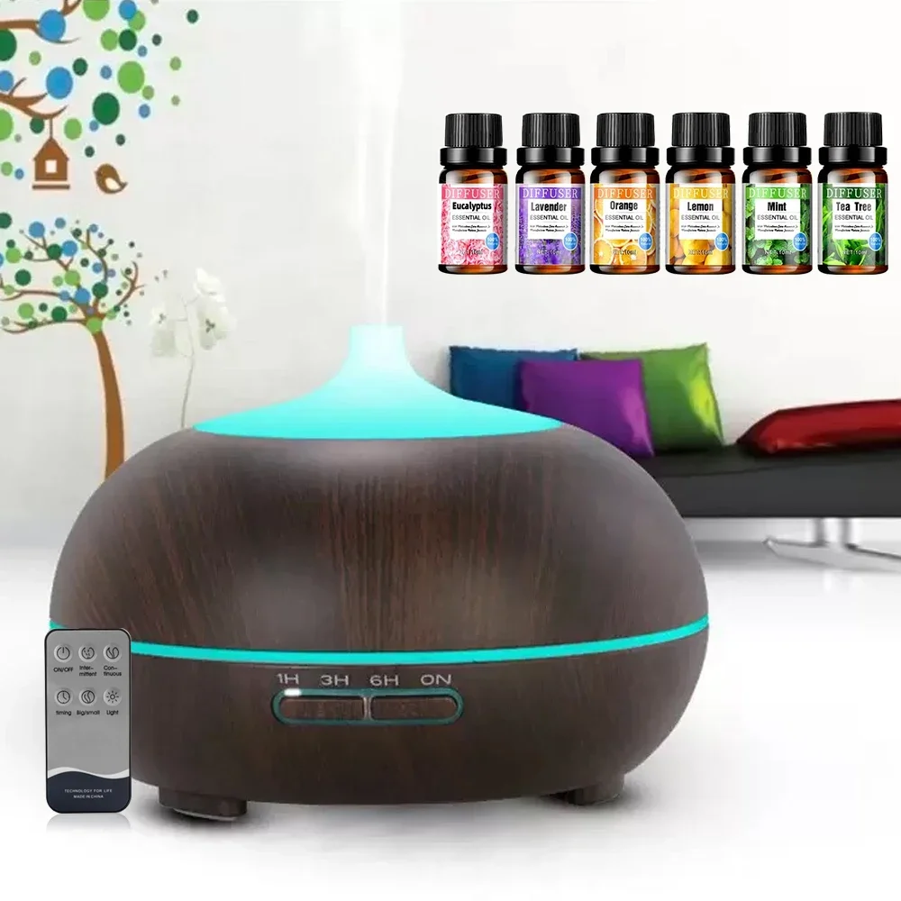 

Диффузор для ароматерапии, 550 мл, ультразвуковой увлажнитель с прохладным туманом для лучшего сна, снятия стресса и свежего воздуха в больших помещении и выключении