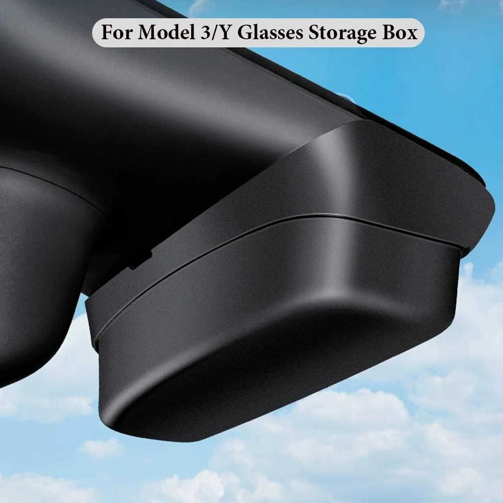 

1X Car Glasses Holder Sunglasses Case Storage Box For Tesla Model 3 Y 2020-2022 Visor Windshield Organizer Interior Accessories