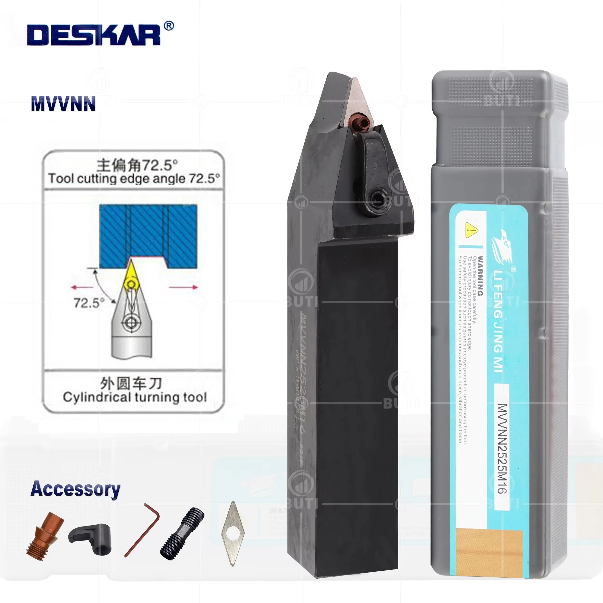 

DESKAR 100% Original MVVNN1616H16 MVVNN2020K16 MVVNN2525M16 External Turning Tools Arbor Numerical Control Lathe Cutter For VNMG
