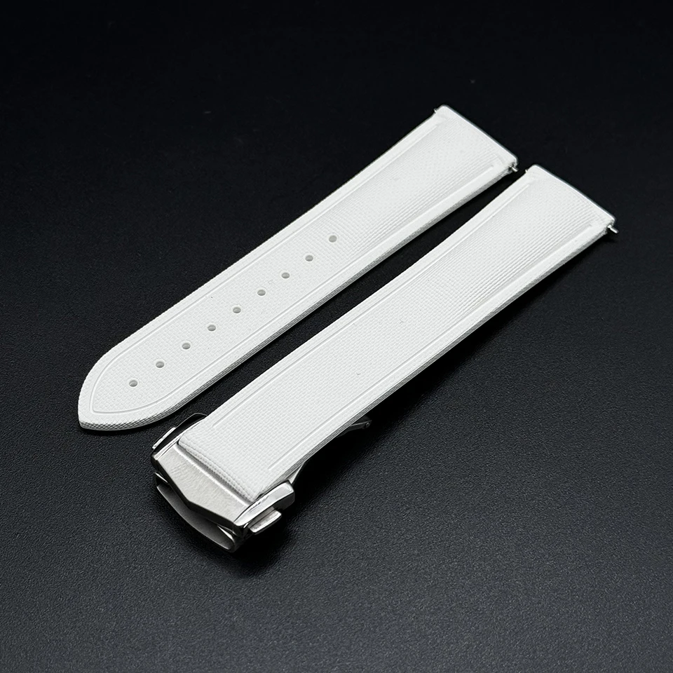 Hochwertiges Sport-Uhrenarmband mit gewebtem Muster, 20 mm, 21 mm, 22 mm, FKM-Gummi-Uhrenarmband