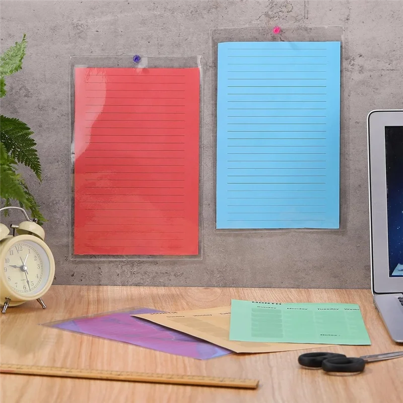 Ef-para sala de aula casa 6x9 Polegada manga de bolso apagável a seco porta-bilhetes de trabalho Polegada porta-bilhetes de loja pedido de trabalho mangas de plástico