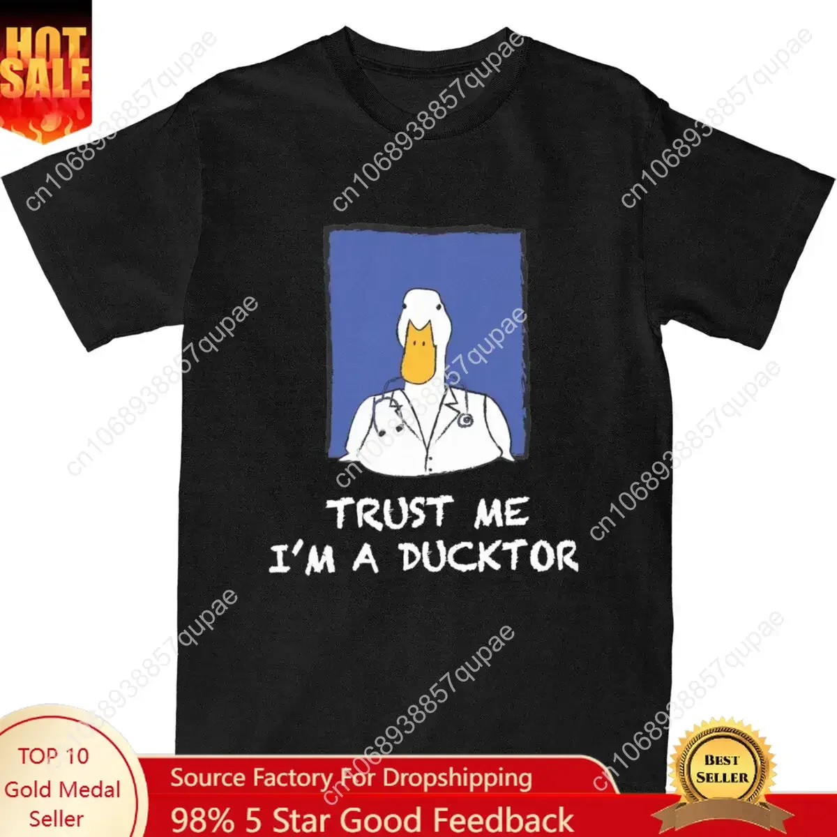 

Trust Me I Am A Doctor Funny Duck T Shirts Accessories Novelty Humor Joke Pure Cotton T-shirt Clothes Funny Tees Summer