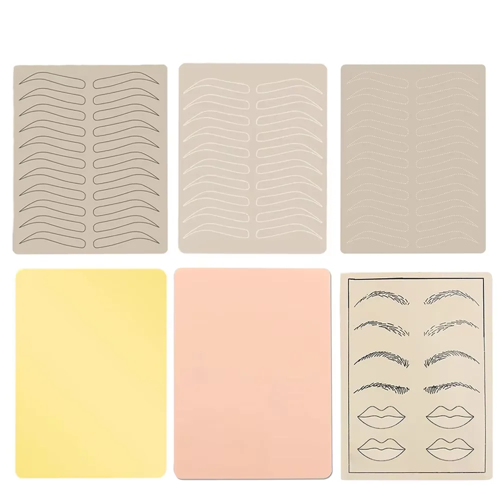 5pcs 3/1mm Tattoo Practice Skin Double Permanent Makeup Eyebrow Makeup Microblading Tattoo Beginner Practice Fake Skins