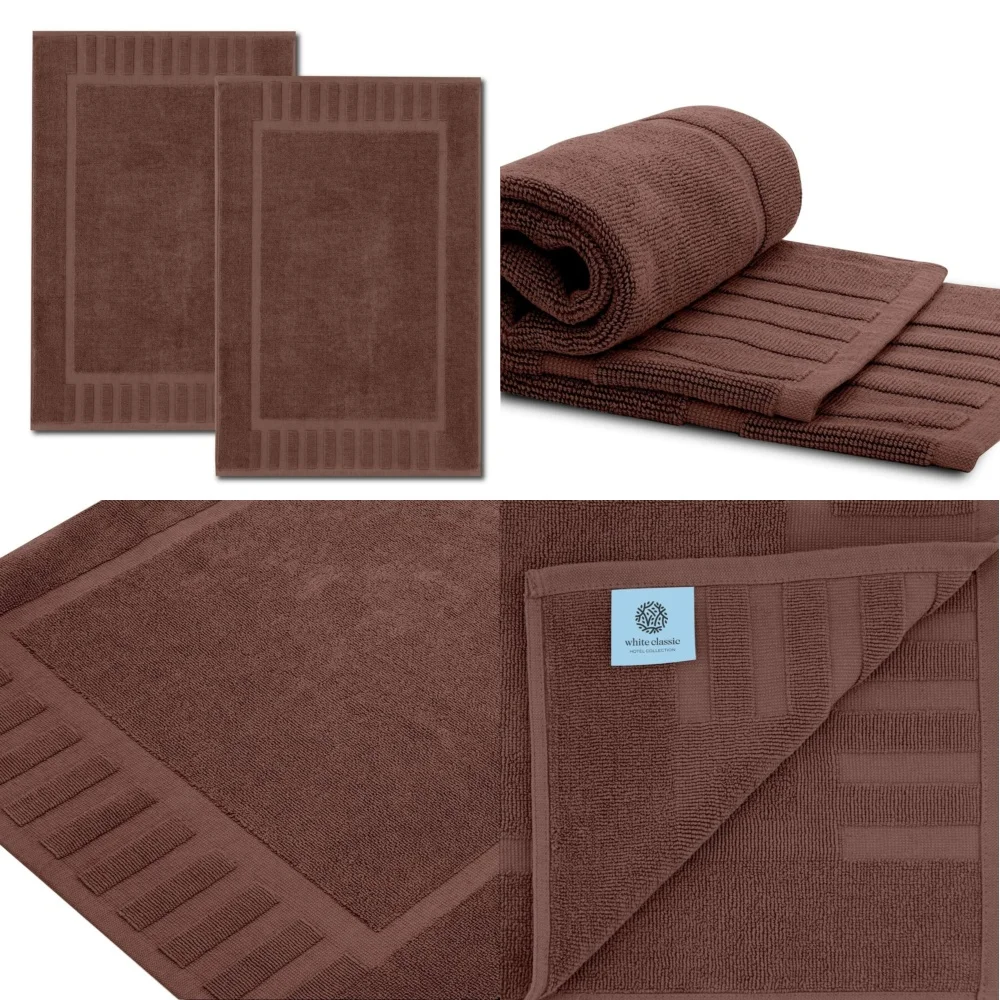 

Роскошный комплект белых ковриков для ванной, 100 хлопковых напольных полотенец, 22x34, коричневые, мягкие, впитывающие, нескользящие коврики для ванной комнаты, 2 упаковки, домашний спа-декор
