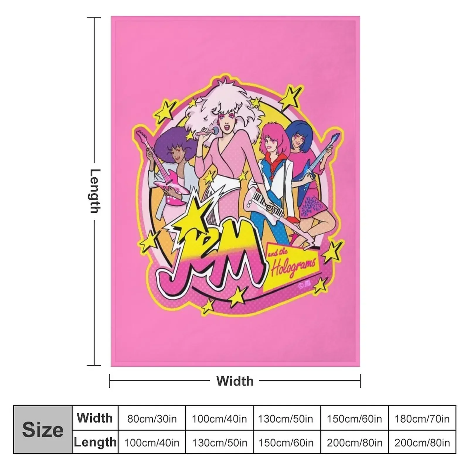 80S Jem and the Holograms HIGH QUALITY Throw Blanket couch cozy soft plush fuzzy picnic outdoor blanket