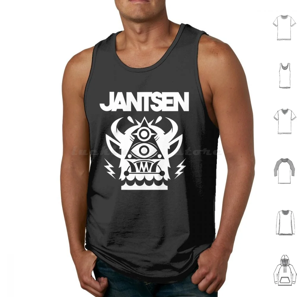 Jantsen Logo-White Monster New Edition Tank Tops Print Cotton Edm Jantsen 12Th Planet Bass Bassnectar Camp Bisco