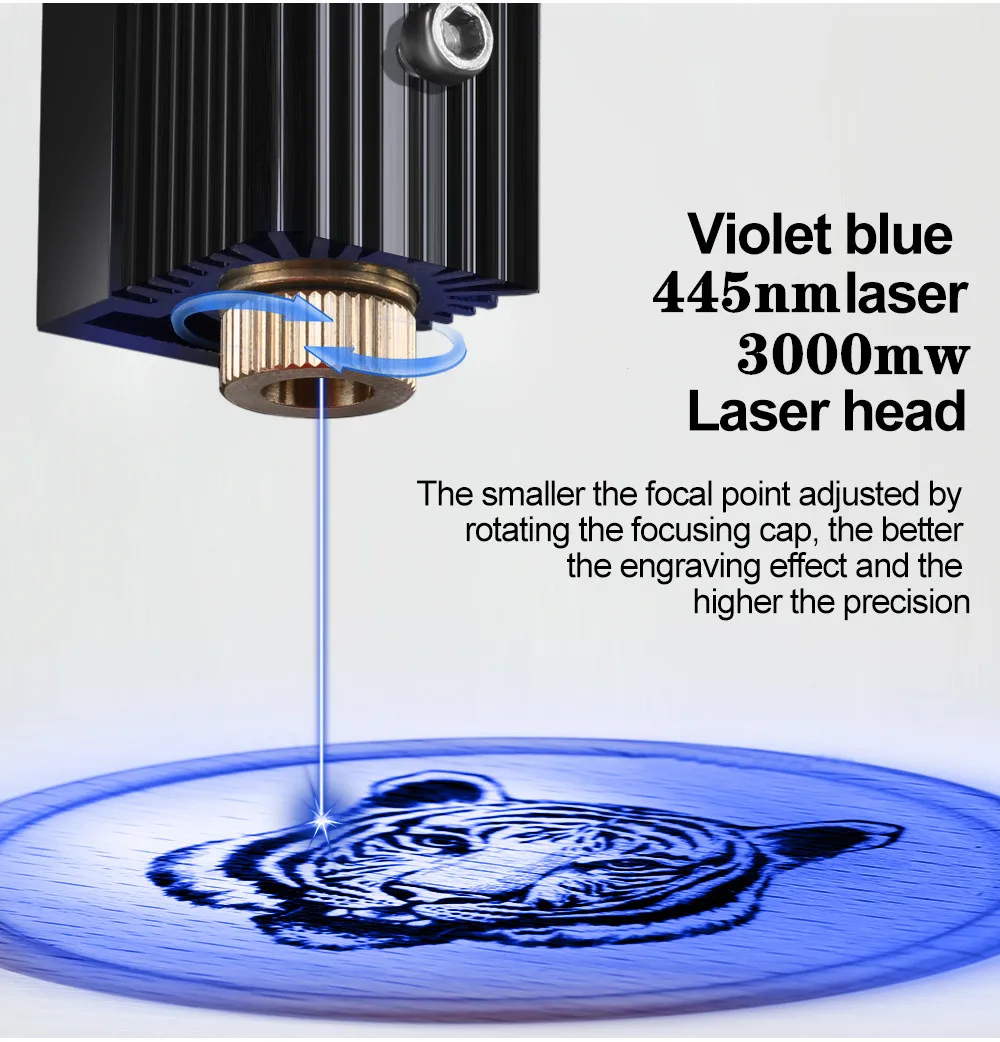 Módulo laser neje de saída de fábrica, 1000mw/1500mw/2000mw/3000mw 445nm/405nm, kit de substituição de cabeça de laser para laser DK-8-KZ DK-BL