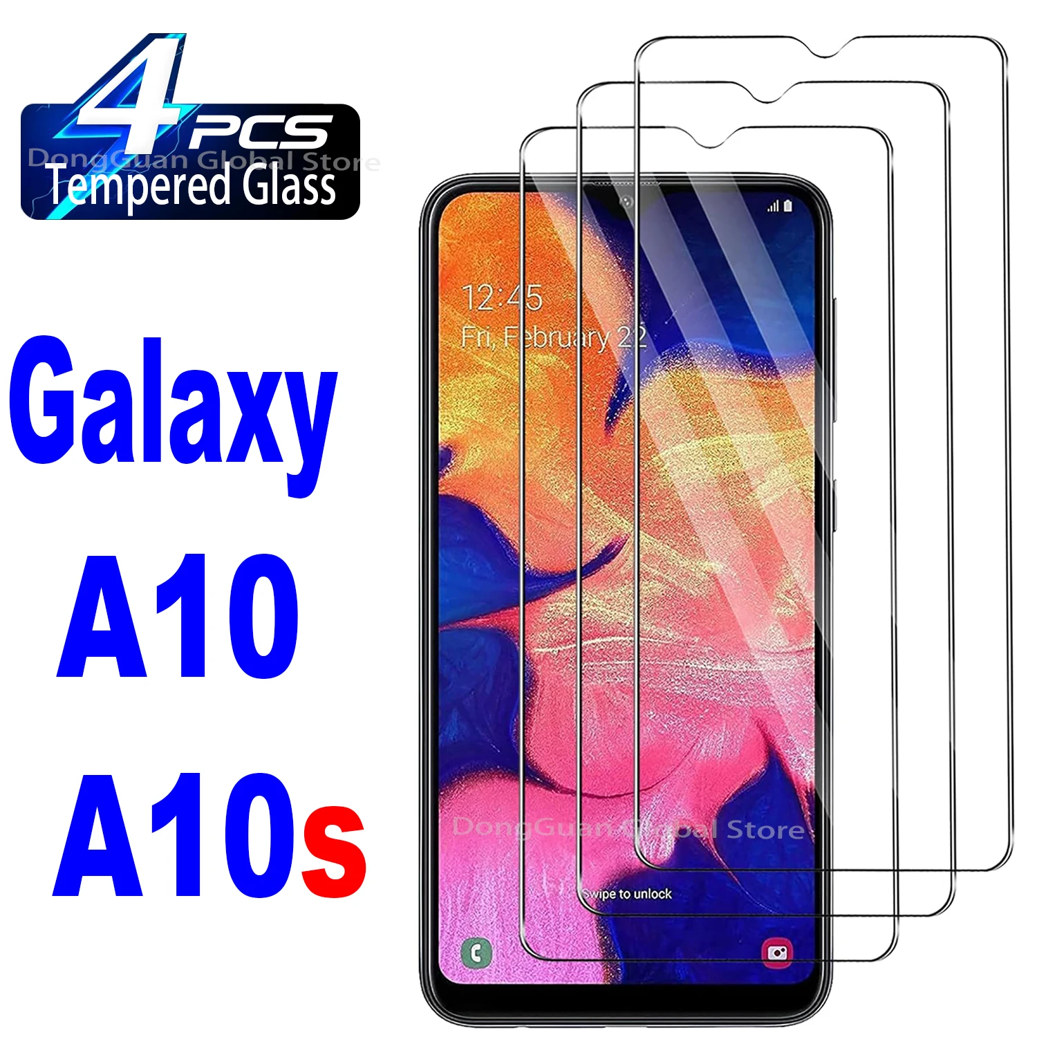 Vidro Temperado para Samsung Galaxy, Protetor De Tela, A10, A10s, 2pcs, 4pcs