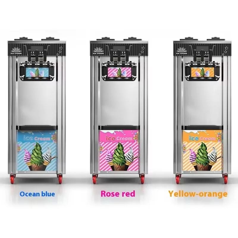 Global Best Seller Desktop Ice Cream Machine Commercial Low Power Soft Ice Cream Machine Small Three Color Ice Cream Machine