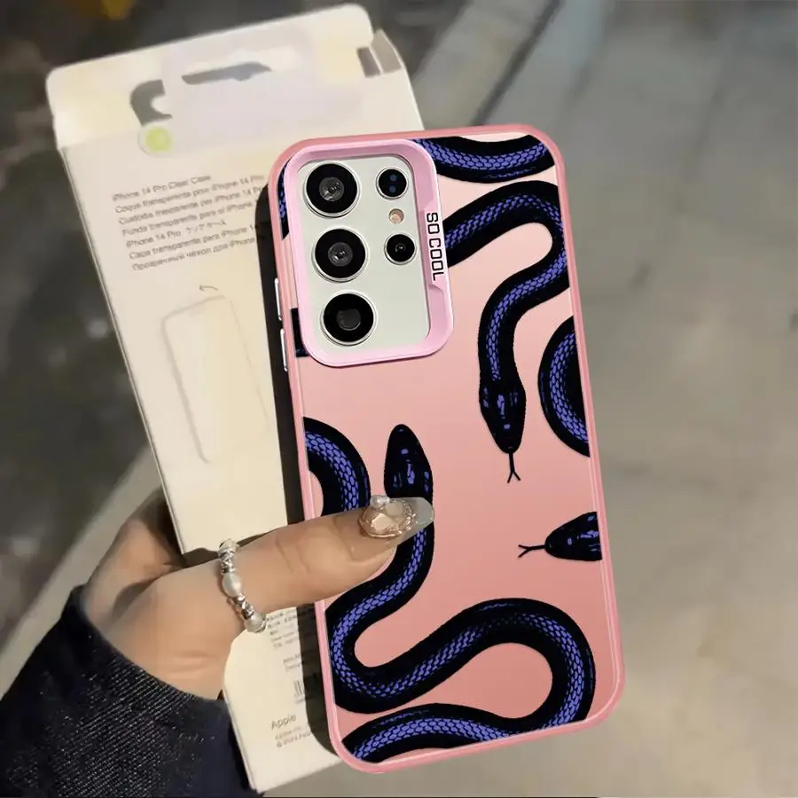 Metal Snake Phone Cover Case for Samsung Galaxy A35 A26 A12 A13 A14 A21s A23 A34 A24 A25 A31 A17 A20s A15 A16 