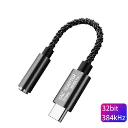 Realtek ALC5686 USB Type-C to 3.5mm DAC Headphone Amplifier 16-32Ω 125dB PCM 32b/384kHz Digital Decoder HiFi AUX Audio Adapter