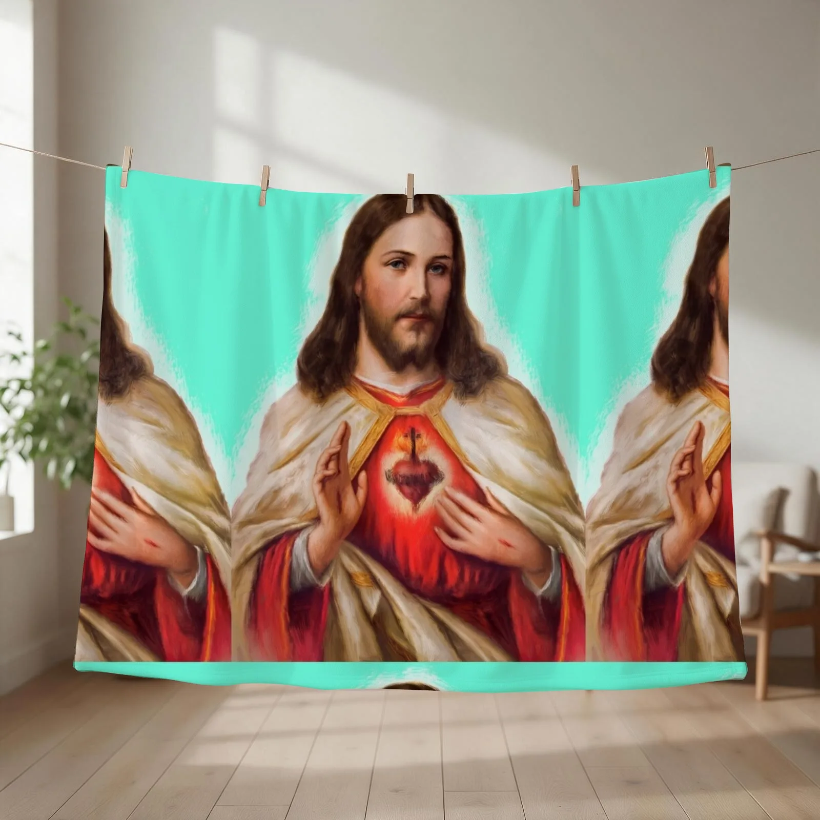 Emblema dell'Imperatore (Emperor Emblem I) 18th Century Roman Italian Antique Throw Blanket