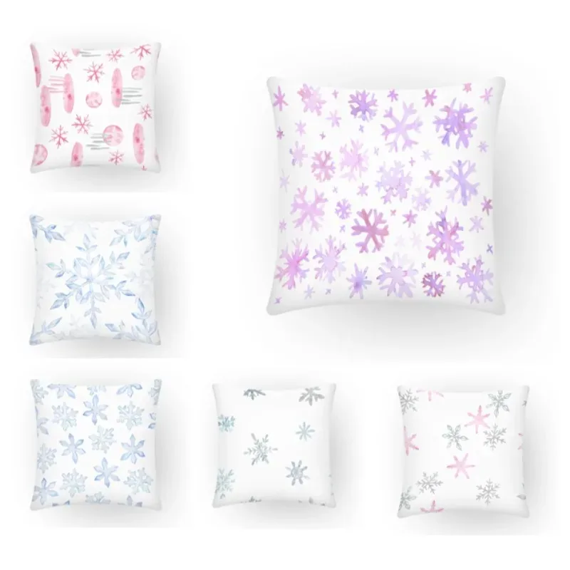 Office Sofa Car Cushion Cover Luxury Home Decoration Pillow Cover Simple Snowflake Light Color Pattern