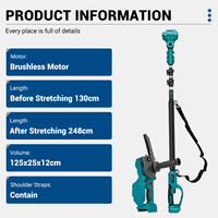 Drillpro 2.48m Brushless Pole Electric Saw Telescoping Cordless Chainsaw High Branch Pruner Garden Pruning Tool For Makita