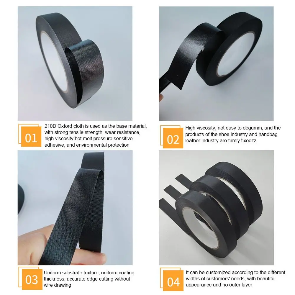 Wear-resistant Handbag Black Oxford Cloth Tape Self-adhesive Tape Single-sided Nylon Reinforced Tape