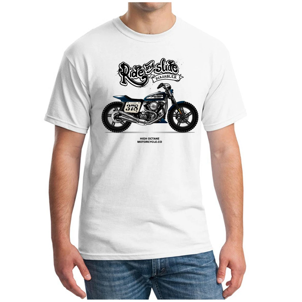 T Shirt Man Motorcycle Motorbike Art Vintage Race Summer Casual Printing Short Comfortable O-neck