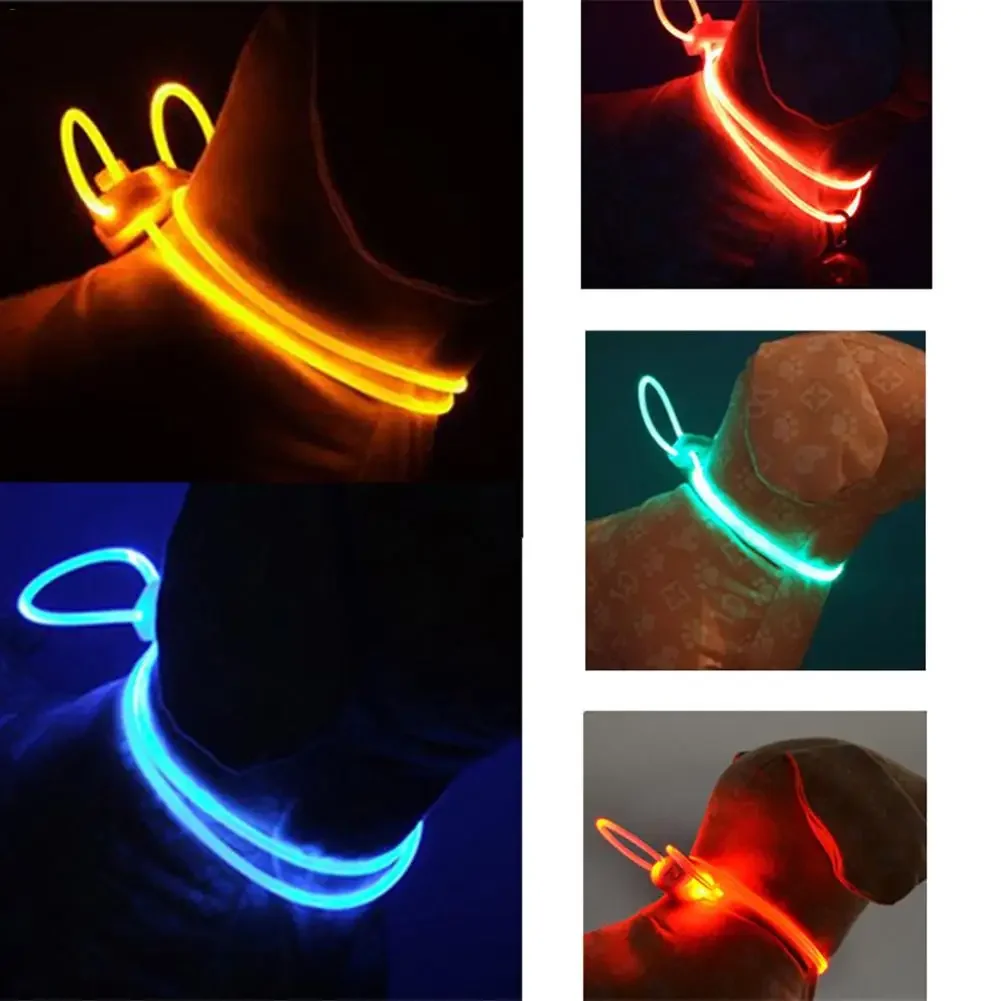 1pcs Adjustable LED Pet Collar Luminous Pet Safety Collars Water Resistant Flashing Light Fashionable Pet Collar Pet Supplies