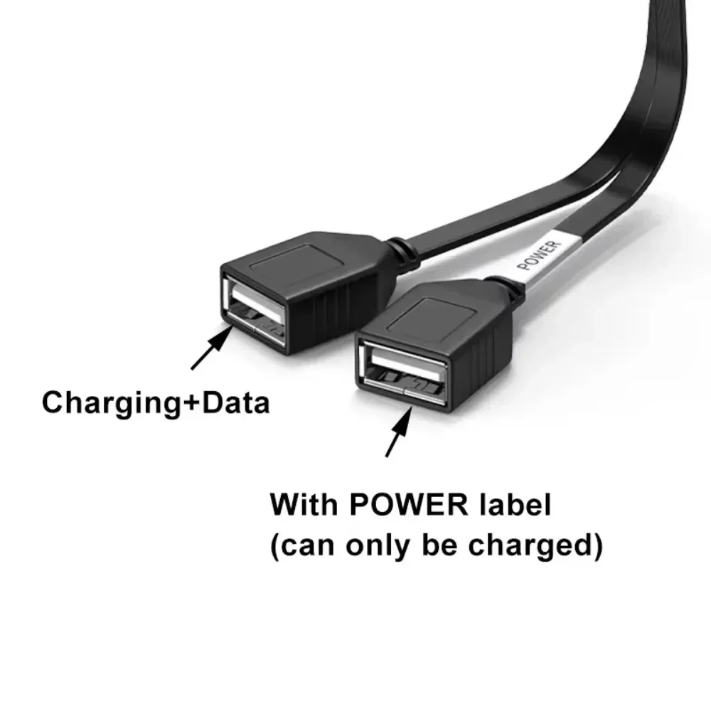 

Удлинитель компьютера от 1 до 2, плоский кабель для быстрой зарядки данных, 10/20 см, автомобильный расширитель для мобильного телефона, разветвитель Carplay, USB-локоть