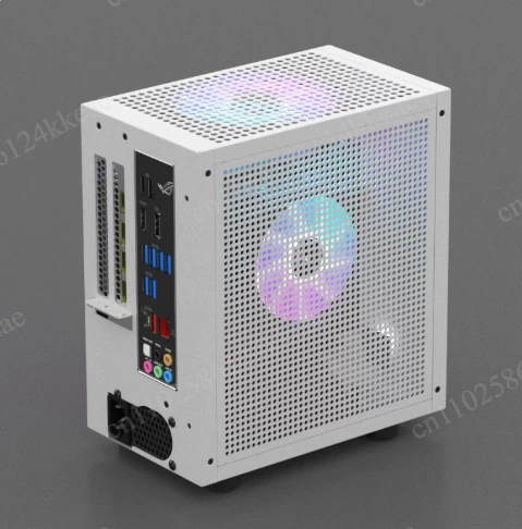 M21/M31 Mini ITX Computer Case with 120mm AIO Liquid Cooled Radiator, Low Profile GPU and 1U Flexible ATX Power Supply