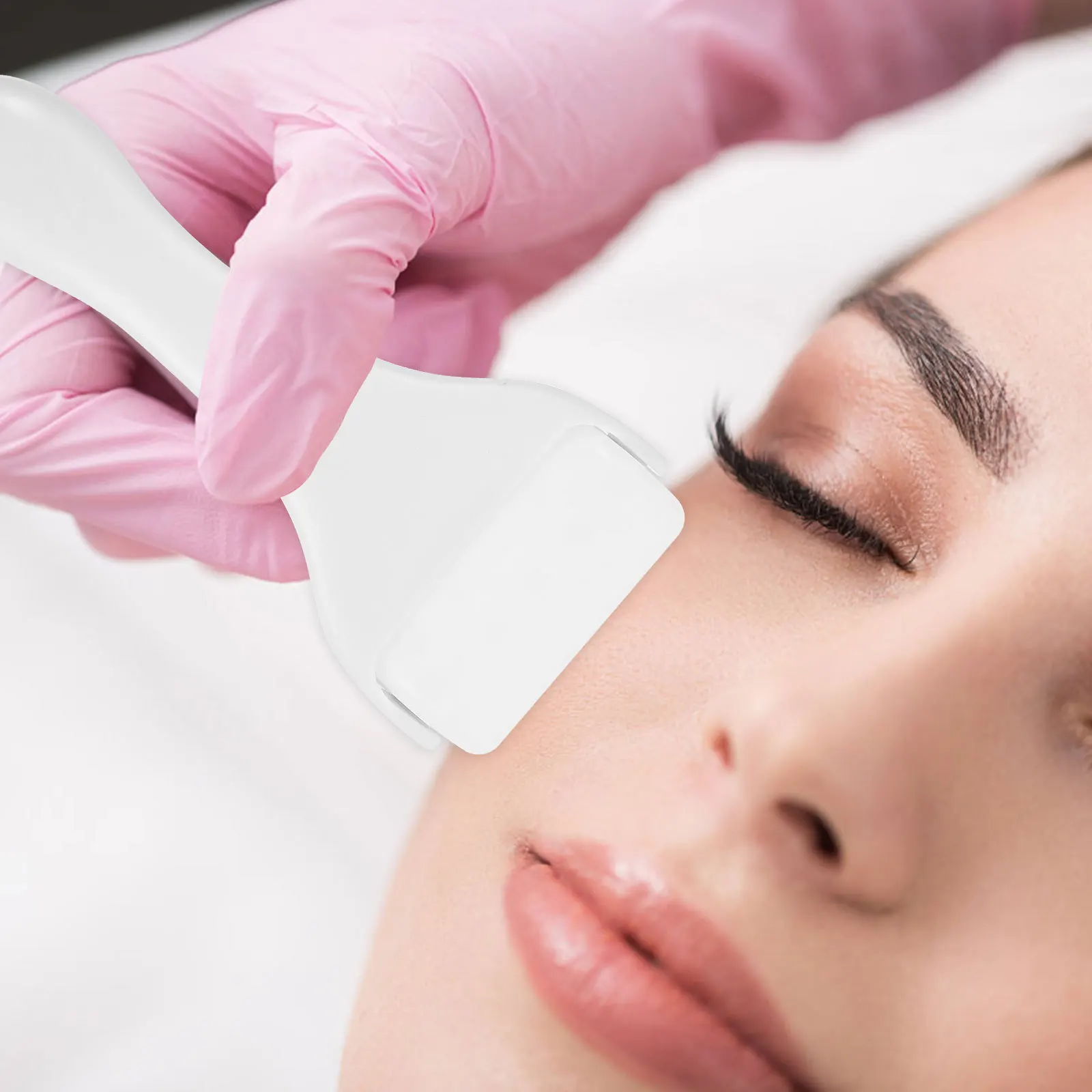 顔用ロングハンドルフェイシャルマッサージツールケアマッサージャー冷湿布美容機器ポータブルフェイス