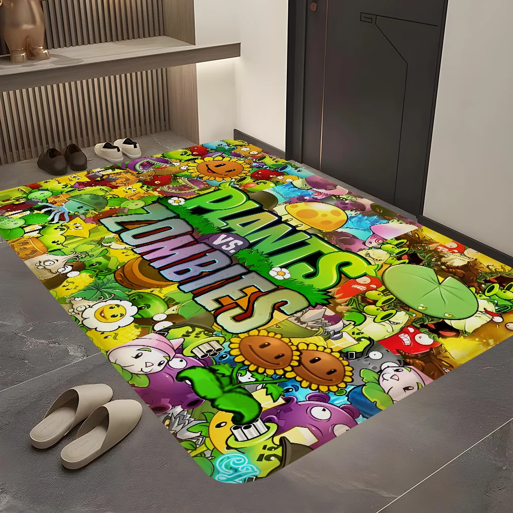 ممسحة منزل على الطراز الاسكندنافي ، حصيرة حمام Zombie vs P Plants vs Cartoon Z ، حصائر مرحاض الحمام ، ممسحة غرفة النوم الترحيبية #6
