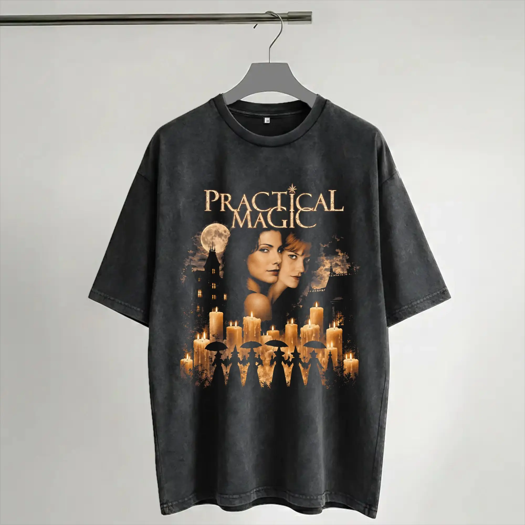 Harajuku Washed Shirt Practical Magic Witchcraft Gothic Occult Mystic Halloween Apparel Novelty T Shirt Harajuku  Streetwear