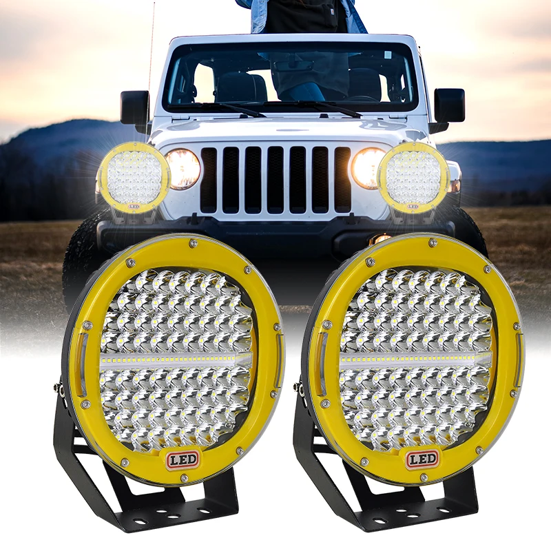 Auxtings 9 ''225/294W Led Werken Licht Rood/Zwart IP67 High Power 4X4 Offroad auto 9in Spot Beam Led Licht 12/24V Voor Auto