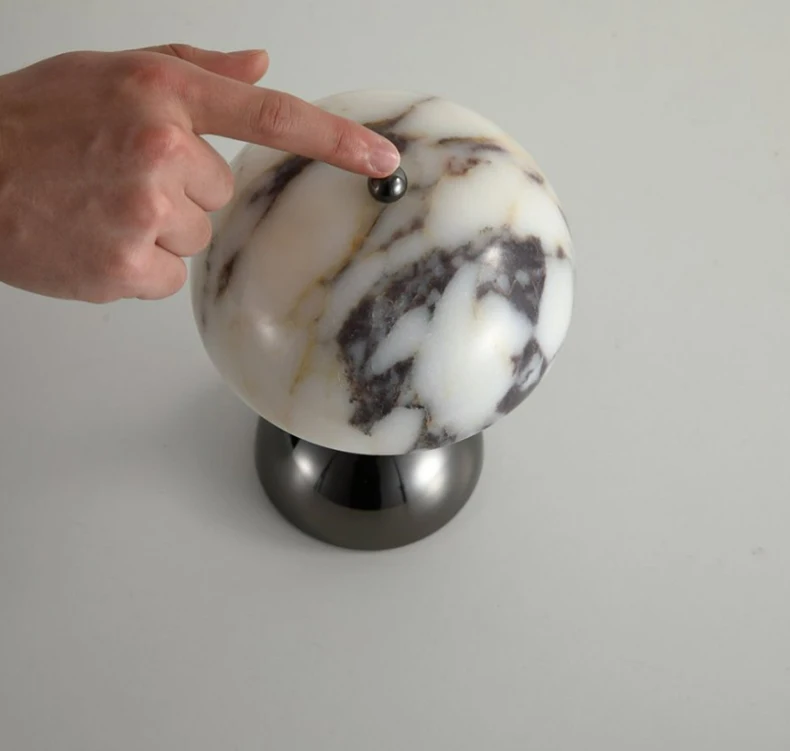 Rechargeable Battery LED Night Light Natural Marble Black
