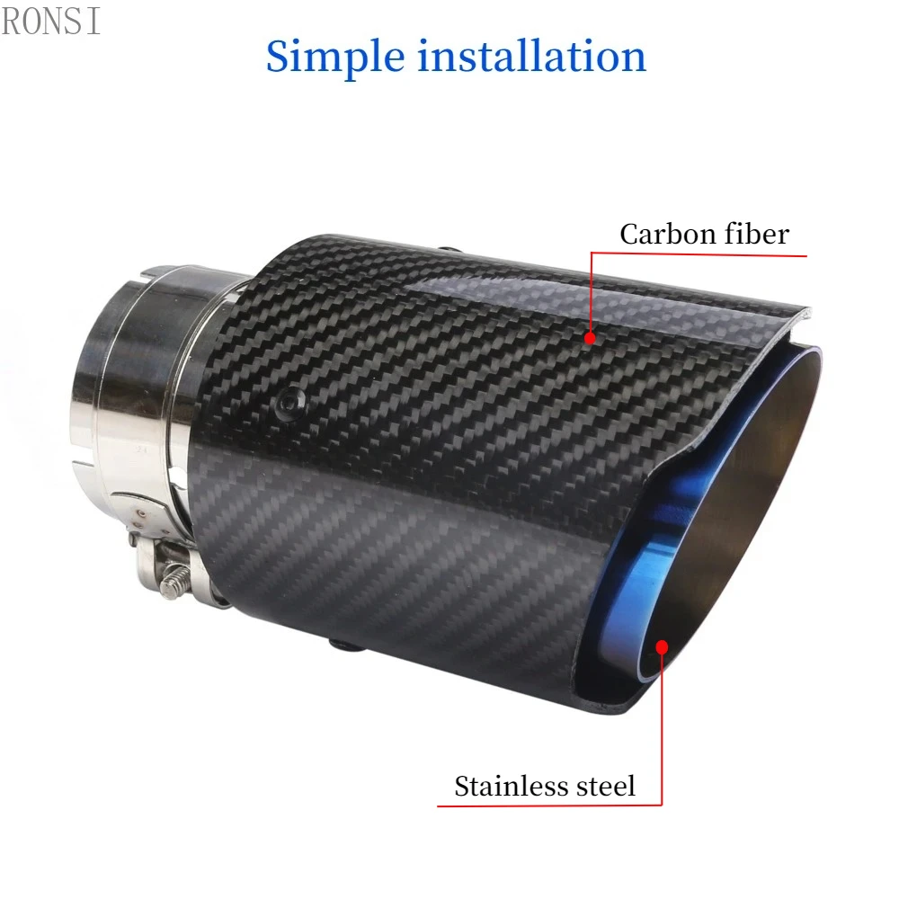 RONSI 1 Pcs Carbon Fiber Blue Car Exhaust Tail larynx Suitable For Subaru STI Forester Impreza Legacy Outback XV BRZ WRX Tribeca - view 5
