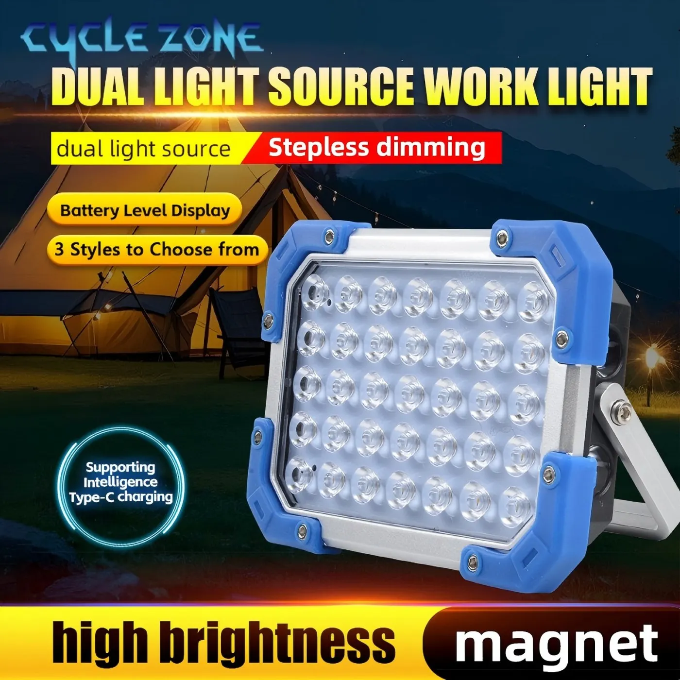 

Светодиодный фонарь для кемпинга, перезаряжаемый прожектор, уличный аварийный светильник, портативные рабочие фонари, подвесные ночники