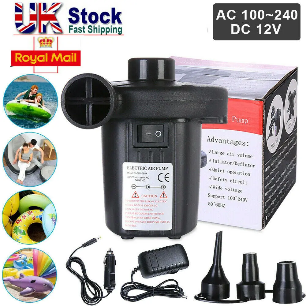 

2PCS Electric Air Pump Mini Portable for Mattress Boat Pool Toys Fast Inflation Deflation ABS Material Use