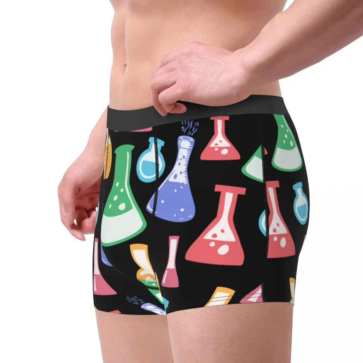 Flask Chemistry Men Underwear Boxer Briefs Shorts Panties Funny Mid Waist Underpants for Homme