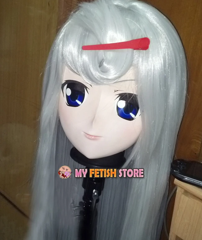 (KM125) Handmade Female Resin Crossdress Pretty Girl 3/4 Head Lolita Doll Mask Japanese Anime Cosplay Kigurumi Mask Crossdresser
