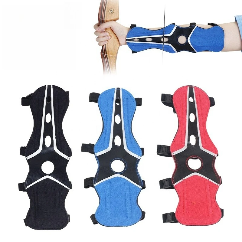 Archery Arm Guard Reflex Composite Bow and Arrow Nylon Material/Arm Guard Hunting Adjustable 4 Elastic Adjustable Belts
