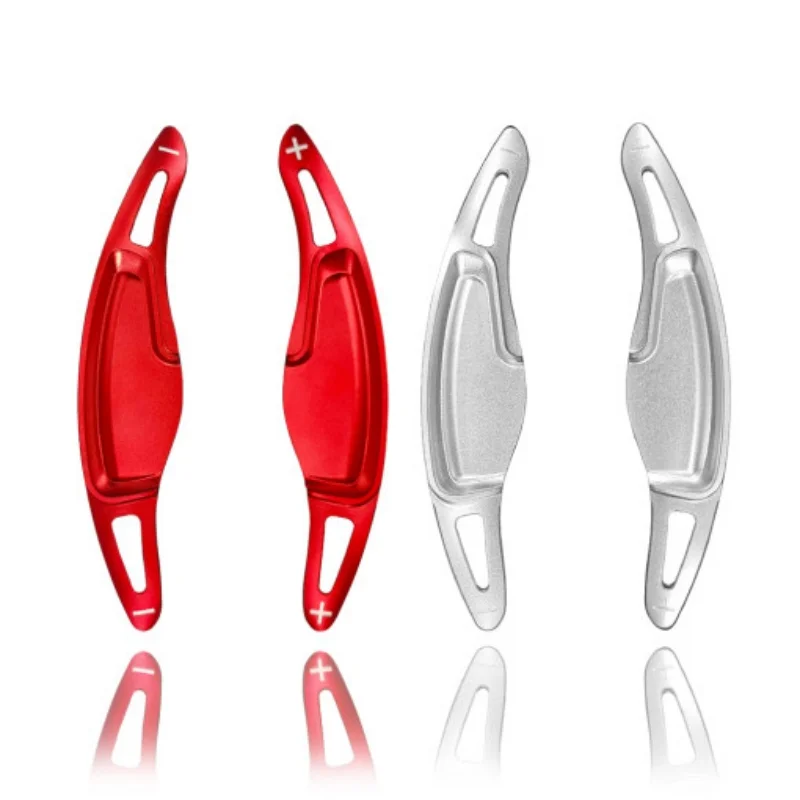

For Genesis G80 DH 2018-2020 Sports Version 2PCS Silver Red Steering Wheel Paddle Shifter Gear Shift Extension Accessories