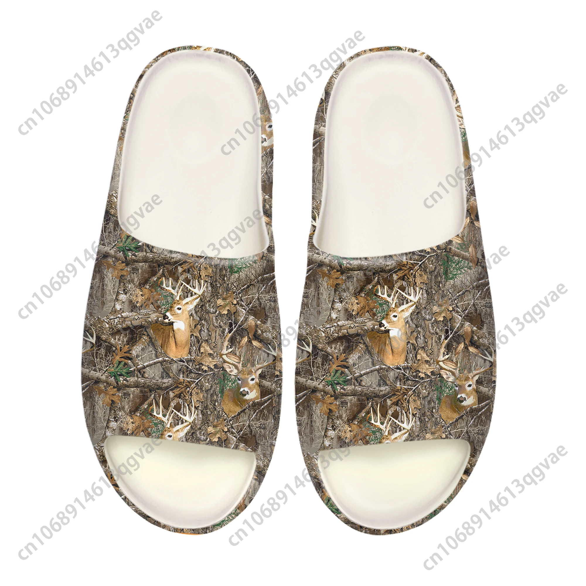 Camo Deer Camouflage Hunting Soft Sole Sllipers Home Clogs Custom Water Shoe Mens Womens Teenager Stepping on Shit Beach Sandals