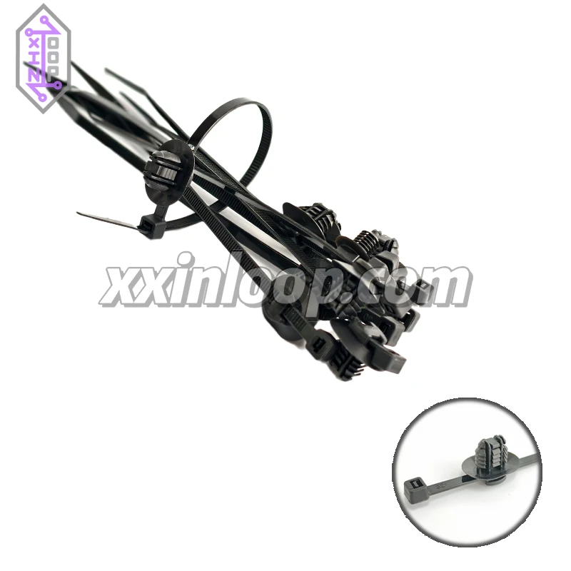 156‐01464 T50RFTOVAL‐A‐PA66HS/PA66HIRHS‐BK Кабельная стяжка с овальным отверстием из ели, длина 200 мм, ширина 4,6 мм.