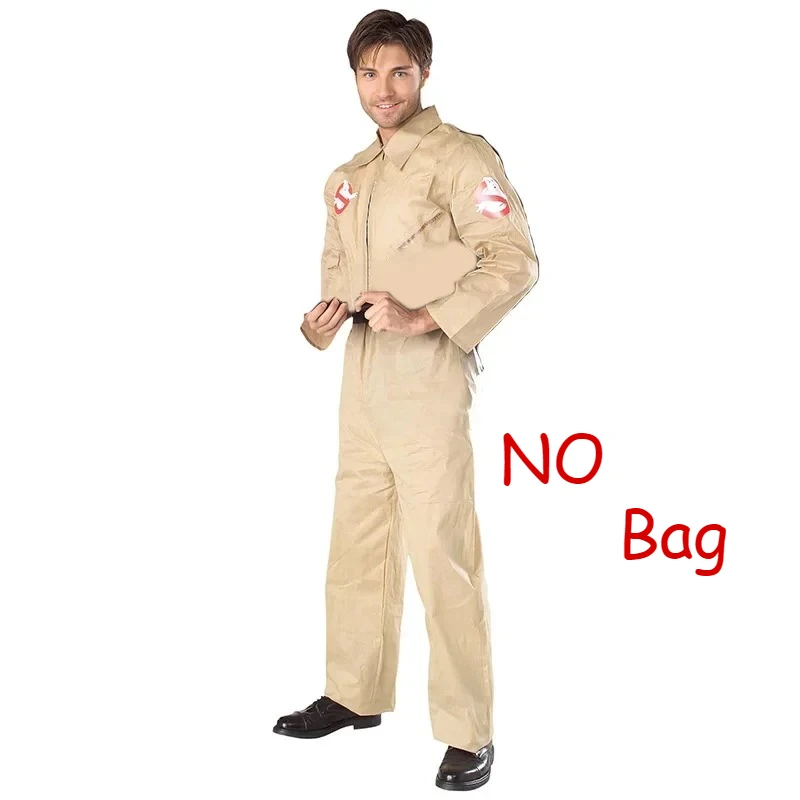 Halloween-Vater, Ghostbusters-Kostüme, Cosplay-Halloween-Uniform-Overall mit Tasche, ideales komplettes Set für Erwachsene
