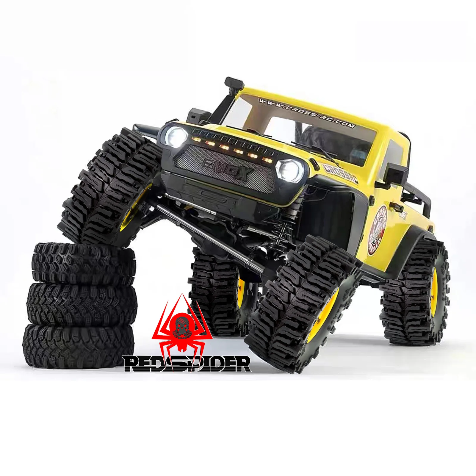 고무 2.2'' 크롤러 타이어(4개) 진흙 지형 2.2 타이어 슈퍼 그립 소프트 축 SCX10 90047 D90 TF2 Tamiya CC01 Traxxas TRX4