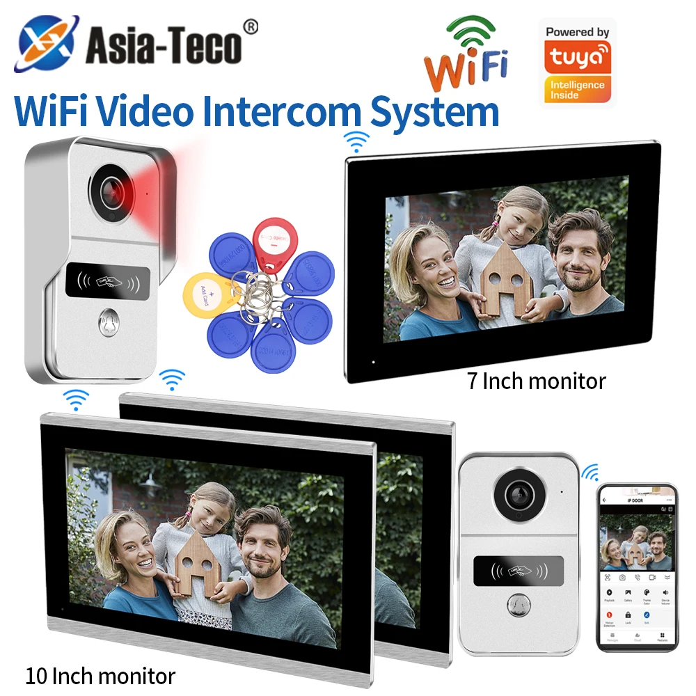 

support tuya app Smart WiFi Video Intercom System Wireless Doorbell & RFID Access Control for Villa/Apartment Security