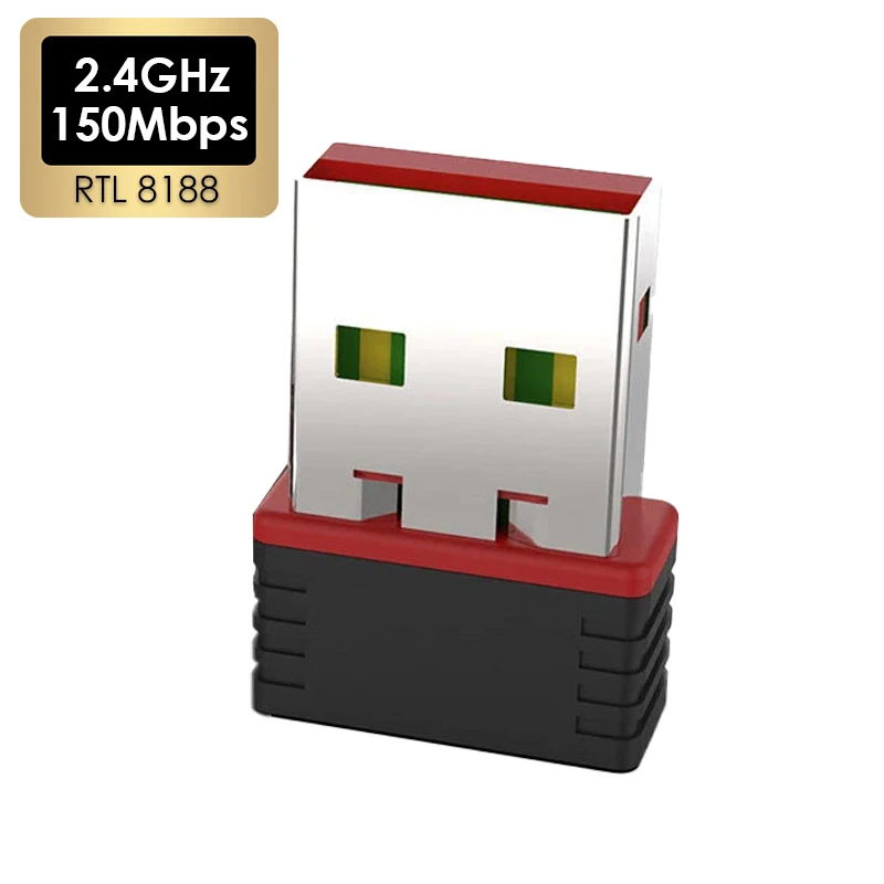 

Мини-адаптер Wi-Fi USB 2,4 ГГц, 150 Мбит/с, RTL8188 USB2.0, внешний беспроводной Ethernet-приемник LAN, ключ для настольного компьютера Win7/10/11